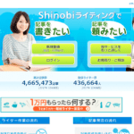 shinobiライティングのトップページ